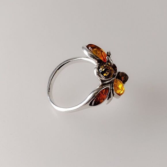Authentic Multi-colored Amber Ring - Picture 2 of 6